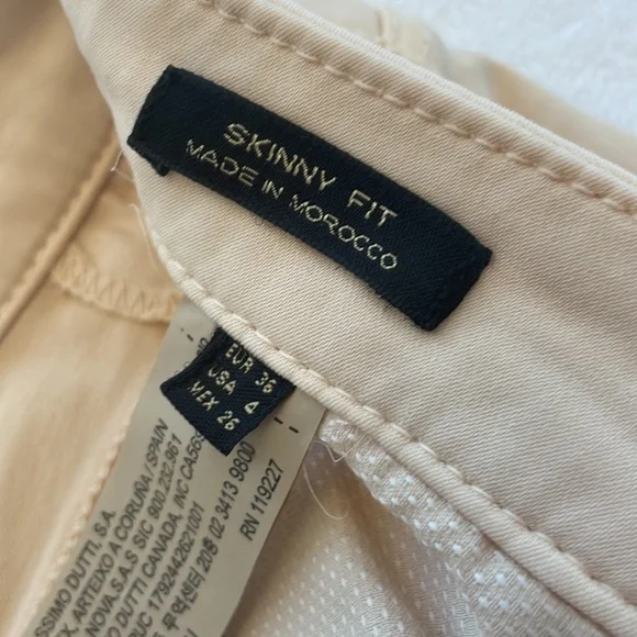 Massimo Dutti Cream Beige Tan Capri Cropped Pants Skinny Fit sz 4 Like New Cute - Picture 13 of 17
